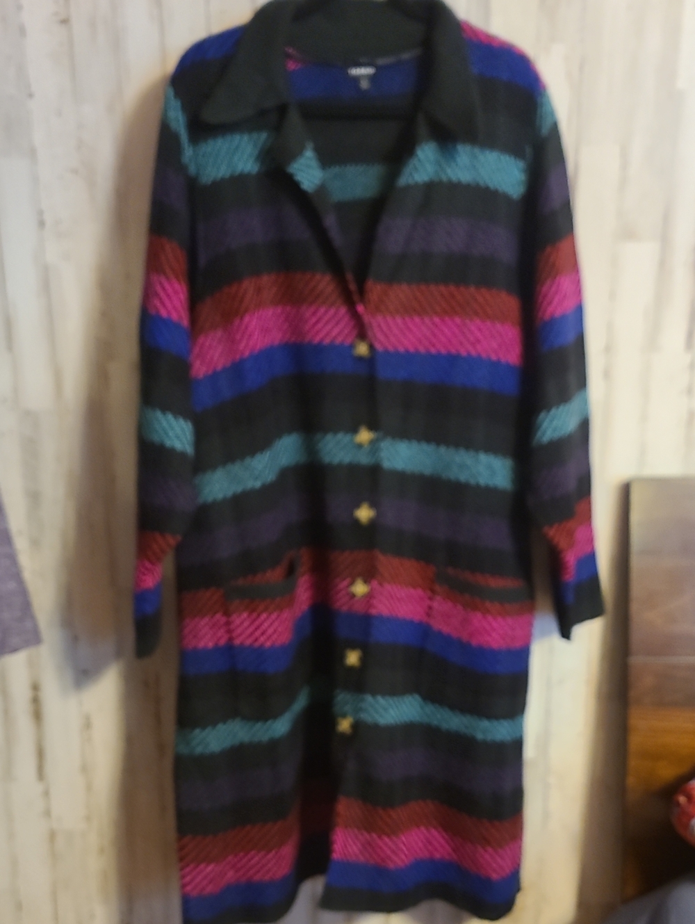 TORRID Striped Button-Up Long Cardigan - Black, Teal, Purple, Pink, Red, Blue
